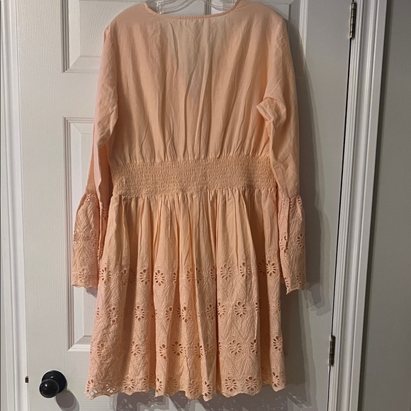 🌴vacation pick🌴VENUS Elegant Long Sleeve Peach Dress - Picture 5 of 5